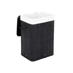 Bambukinė skalbinių dėžė 72 L juoda kaina ir informacija | Vonios kambario aksesuarai | pigu.lt