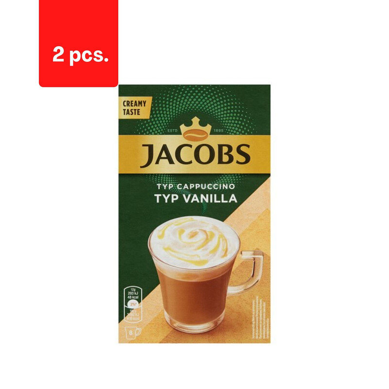 Jacobs Cappuccino Vanilla kavos gėrimas, 96 g x 2 pak. pakuotė kaina |  pigu.lt