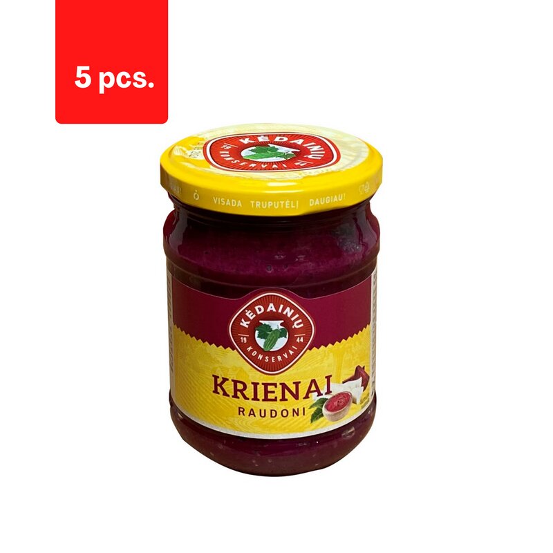 Raudoni krienai Kėdainių, 250 g x 5 vnt. kaina ir informacija | Konservuotas maistas | pigu.lt