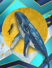 Алмазная мозаика 50x65 cm. "Whale Abstraction" цена и информация | Алмазная мозаика | pigu.lt