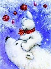 Алмазная мозаика 30x40 cm. "Happy Polar Bear Family" цена и информация | Алмазная мозаика | pigu.lt