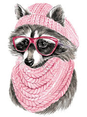 Tapyba pagal skaicius TM Varvikas Raccoon with Glasses ME1108e 30x40 cm kaina ir informacija | Tapyba pagal skaičius | pigu.lt