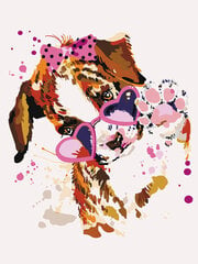Tapyba pagal skaicius TM Varvikas Puppy with Pink Glasses ME1117e 30x40 cm kaina ir informacija | Tapyba pagal skaičius | pigu.lt