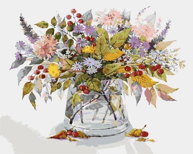 Tapyba pagal skaicius TM Varvikas Autumn bouquet MG2058e 40x50 cm kaina ir informacija | Tapyba pagal skaičius | pigu.lt