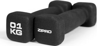 Гантели Zipro 2x 1 кг, черного цвета цена и информация | Гантели, штанги, гири | pigu.lt