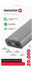 Swissten Aluminium 20000 mAh цена и информация | Swissten Мобильные телефоны и аксессуары | pigu.lt