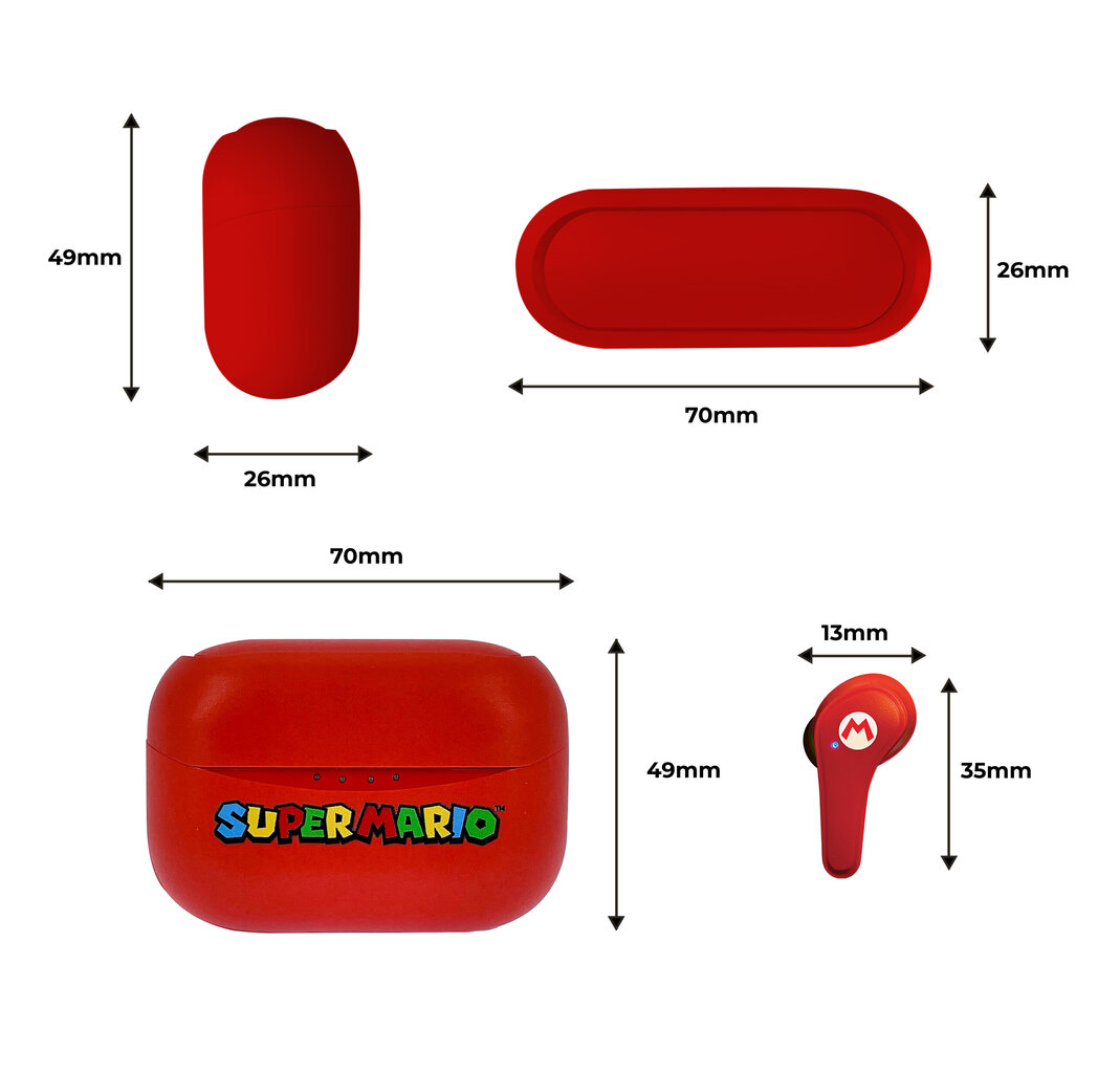 OTL Super Mario TWS kaina ir informacija | Ausinės | pigu.lt