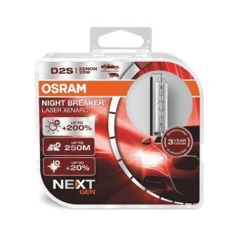 Osram D2S ksenono lempa Night Breaker Laser +200% 2 vnt. kaina ir informacija | Automobilių lemputės | pigu.lt