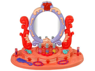Kosmetinis staliukas su veidrodžiu mergaitėms, raudonas kaina ir informacija | Žaislai mergaitėms | pigu.lt