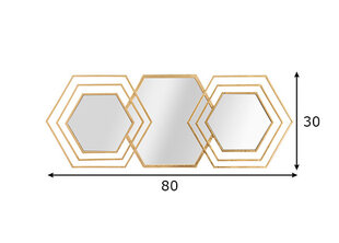 Зеркало Triply, золотое цена и информация | Зеркала | pigu.lt