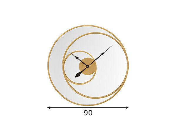 Veidrodis-laikrodis Glam, auksinis цена и информация | Veidrodžiai | pigu.lt