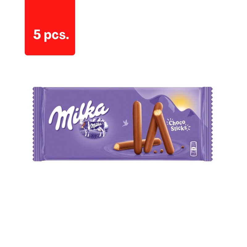 Lazdelės Milka choco lila stix, 112 g x 5 vnt. kaina ir informacija | Saldumynai | pigu.lt