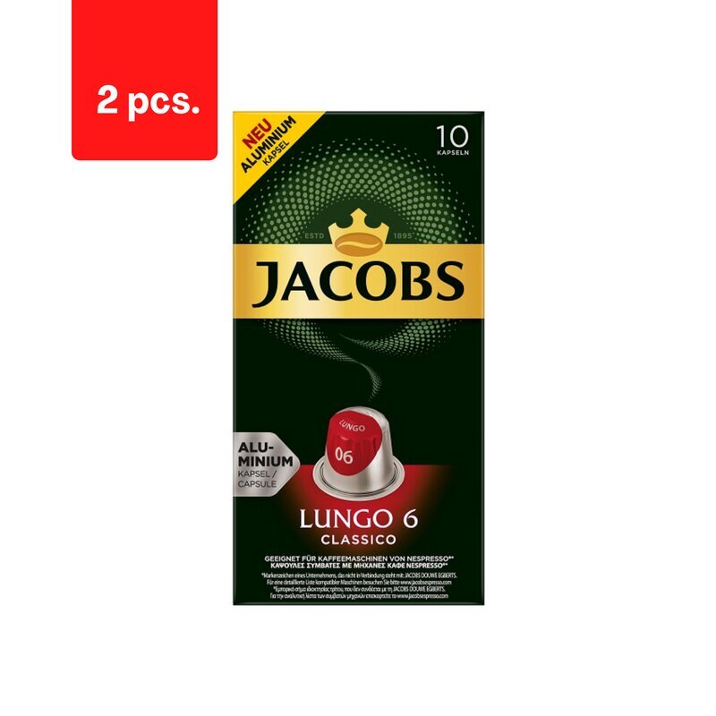 Jacobs Lungo 6 Classico kavos kapsulės, 52g x 2 pak. kaina ir informacija | Kava, kakava | pigu.lt