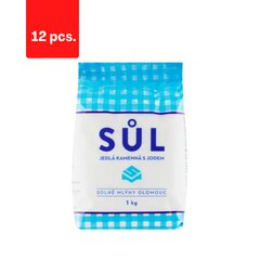 Valgomoji akmens druska, su jodu, 1 kg x 12 vnt. kaina ir informacija | Prieskoniai, prieskonių rinkiniai | pigu.lt