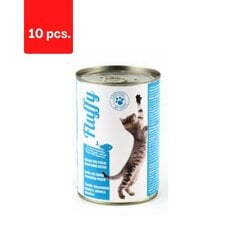 Консервы для кошек с рыбой FLUFFY, 410 г x 10 шт.  цена и информация | Консервы для кошек | pigu.lt