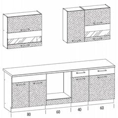 Кухонная гарнитура Modena 240 цена и информация | Кухонные гарнитуры | pigu.lt