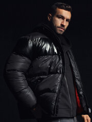 Vyriška žieminė striukė Ombre C546 juoda kaina ir informacija | Vyriškos striukės | pigu.lt