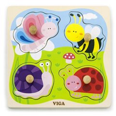 Medinė dėlionė - Vabzdžiai Viga kaina ir informacija | Žaislai kūdikiams | pigu.lt