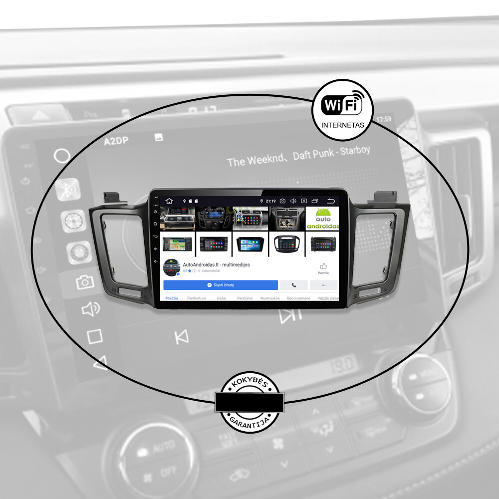 TOYOTA RAV4 2013-18 PEUGEOT 508 2011-2017 Android multimedia plančetė 10 colių automagnetola USB/WiFi/GPS/Bluetooth цена и информация | Automagnetolos, multimedija | pigu.lt