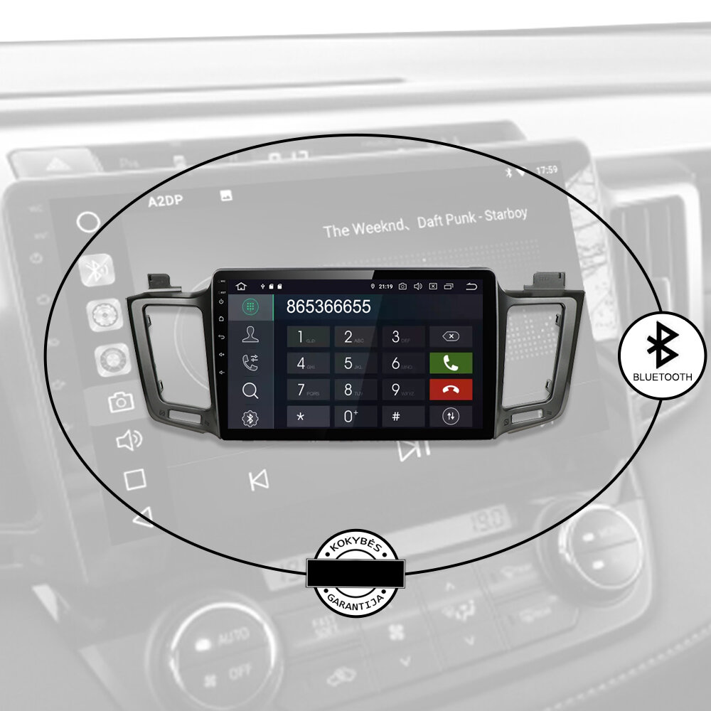 TOYOTA RAV4 2013-18 PEUGEOT 508 2011-2017 Android multimedia plančetė 10 colių automagnetola USB/WiFi/GPS/Bluetooth kaina ir informacija | Automagnetolos, multimedija | pigu.lt