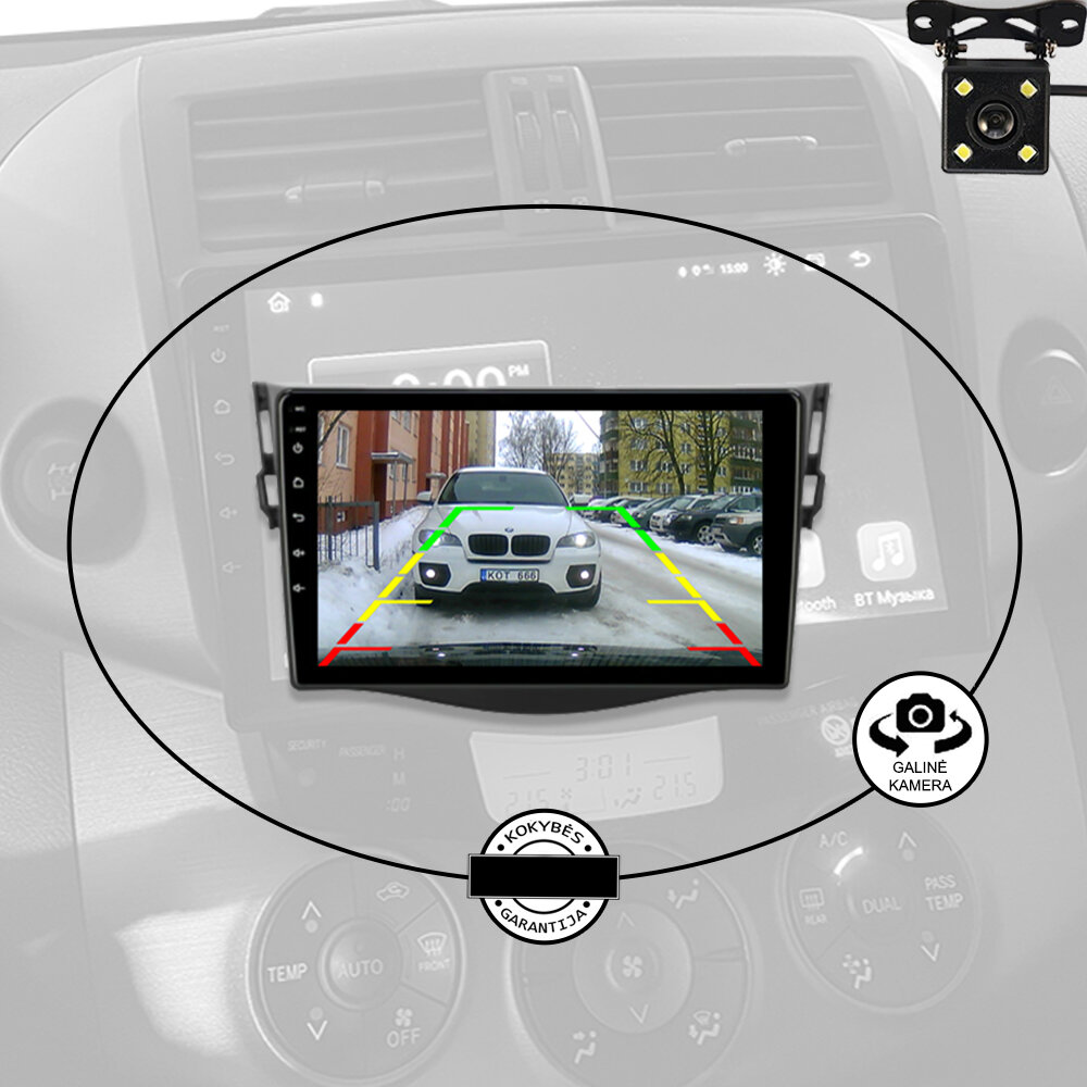 TOYOTA RAV4 2006-12 Android multimedia plančetė 9 colių automagnetola USB/WiFi/GPS/Bluetooth цена и информация | Automagnetolos, multimedija | pigu.lt