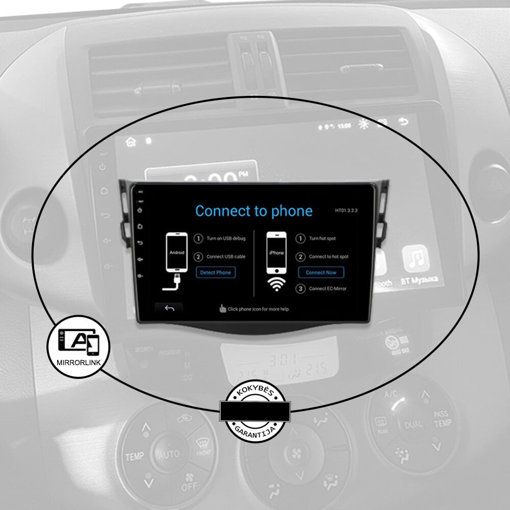 TOYOTA RAV4 2006-12 Android multimedia plančetė 9 colių automagnetola USB/WiFi/GPS/Bluetooth цена и информация | Automagnetolos, multimedija | pigu.lt