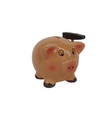 Keramikinė taupyklė Kiaulė su plaktuku, 10 cm kaina ir informacija | Originalios taupyklės | pigu.lt