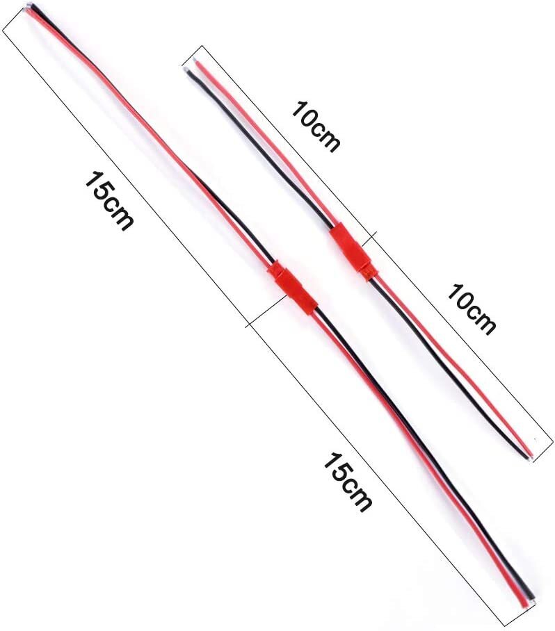 20 porų 22 AWG JST kištukinė jungtis, 2 kontaktų vyriška moteriška kištukinė jungtis, JST kištukas, kabelis, skirtas LED lempučių juostelėms RC baterijų žaislams Cm 10 ir Cm 15 kaina ir informacija | Išmanioji technika ir priedai | pigu.lt