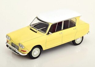 Citroen Ami 6 1968 Light Yellow/White WHITEBOX 1:18 WB124104 kaina ir informacija | Kolekciniai modeliukai | pigu.lt