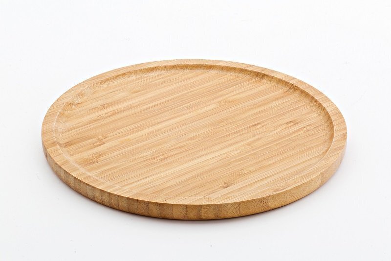 Apvalus bambukinis padėklas, Ø33cm kaina ir informacija | Indai, lėkštės, pietų servizai | pigu.lt