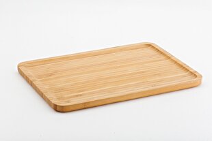 Keturkampis bambukinis padėklas, 39x29,3x1,5cm kaina ir informacija | Indai, lėkštės, pietų servizai | pigu.lt