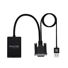 Promate proLink-V2H VGA HDMI / USB Audio цена и информация | Адаптеры, USB-разветвители | pigu.lt