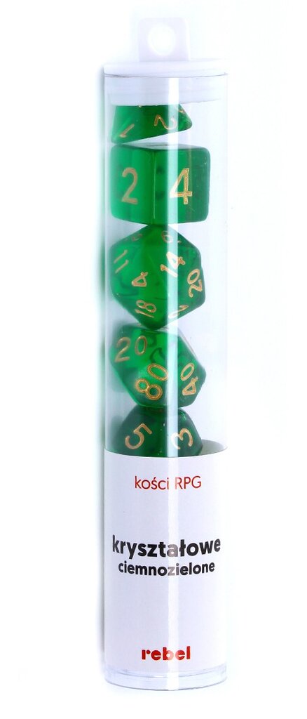 Kauliukai Rebel RPG Dice Set, Tamsiai žali kaina ir informacija | Stalo žaidimai, galvosūkiai | pigu.lt