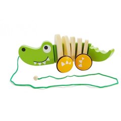 Medinis krokodilas su virve, 18 cm. kaina ir informacija | Žaislai kūdikiams | pigu.lt