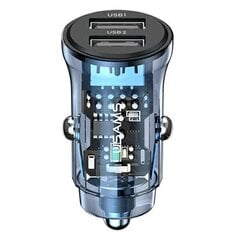 USAMS Ład. sam. C31 3A 2xUSB-A Fast Charge niebieski|blue CC162CC02 (US-CC162) цена и информация | Зарядные устройства для телефонов | pigu.lt