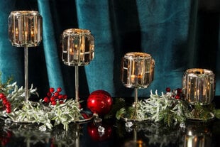Декоративный подсвечник Eurofirany Roni (04), 10x27 см, серебро цена и информация | Подсвечники, свечи | pigu.lt
