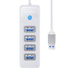 Orico Hub Adapter USB to 4x USB 3.0, 5 Gbps, 0.15m (White) цена и информация | Адаптеры, USB-разветвители | pigu.lt