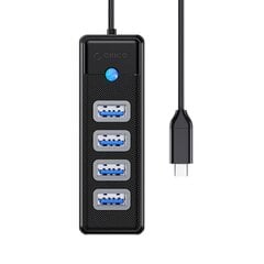Orico Hub Adapter USB-C to 4x USB 3.0, 5 Gbps, 0.15 м (White) цена и информация | Адаптеры, USB-разветвители | pigu.lt