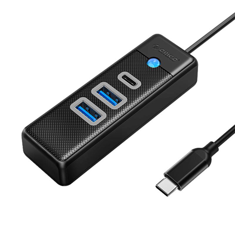 Orico Hub USB-C to 2x USB 3.0 + USB-C, 5 Gbps, 0.15m kaina ir informacija | Adapteriai, USB šakotuvai | pigu.lt