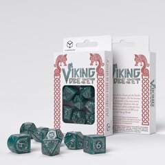 Kauliukų rinkinys Viking modern dice set: Mjolnir, žalia цена и информация | Настольные игры, головоломки | pigu.lt