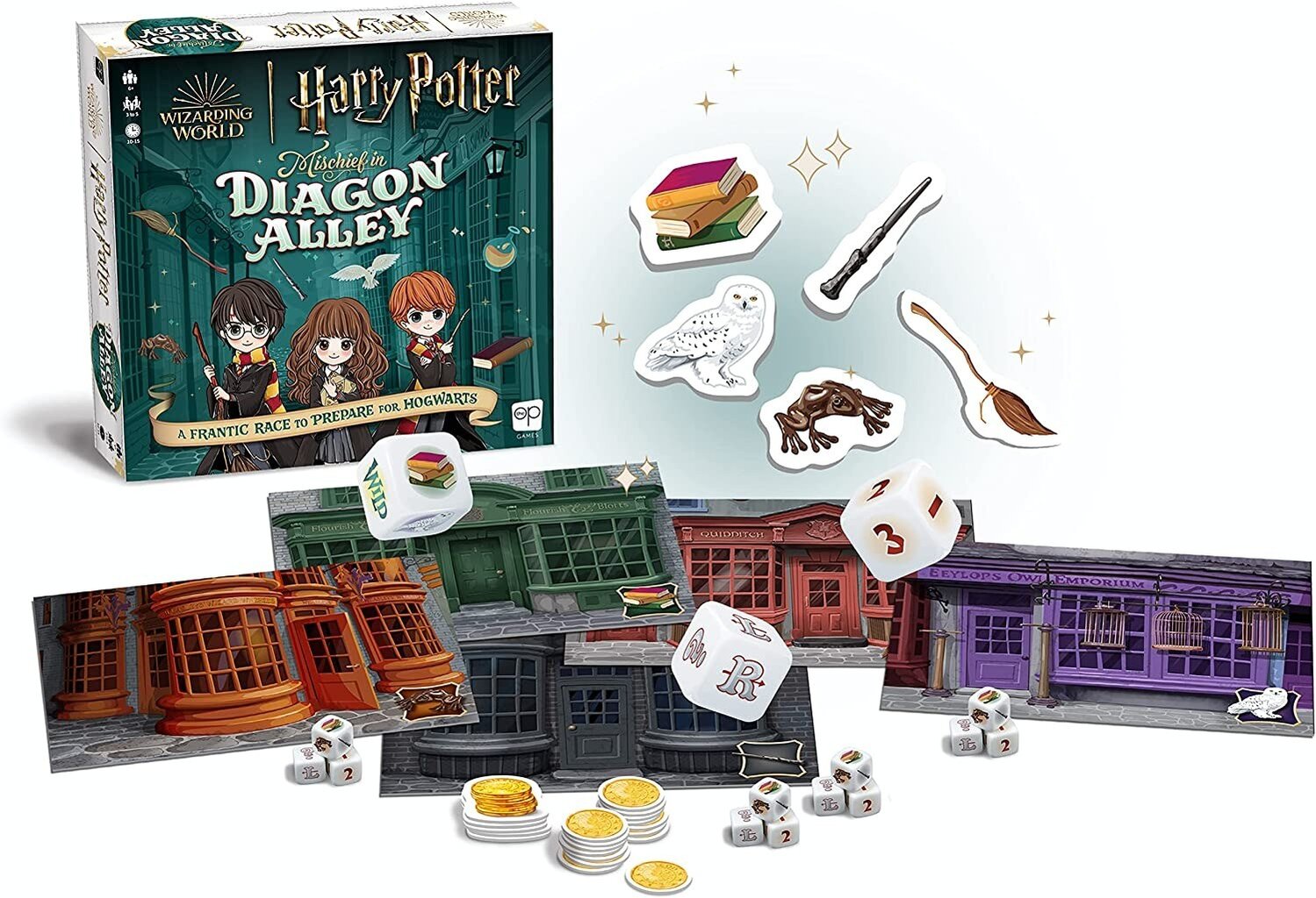 Kauliukų žaidimas Harry Potter: Mischief in Diagon Alley, EN kaina ir informacija | Stalo žaidimai, galvosūkiai | pigu.lt