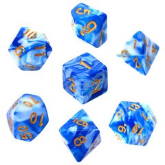 Kauliukai Rebel RPG Dice Set, Mėlyni su baltu цена и информация | Настольные игры, головоломки | pigu.lt