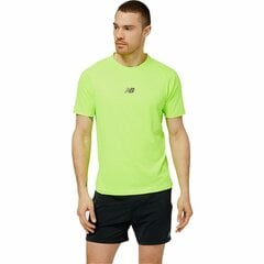 Спортивная футболка с коротким рукавом New Balance Лаймовый зеленый цена и информация | Мужские термобрюки, темно-синие, SMA61007 | pigu.lt