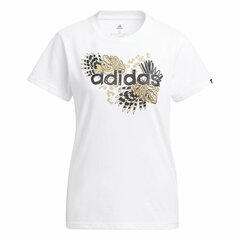 Футболка с длинным рукавом женская Adidas Print Graphic, белая цена и информация | Спортивная одежда для женщин | pigu.lt