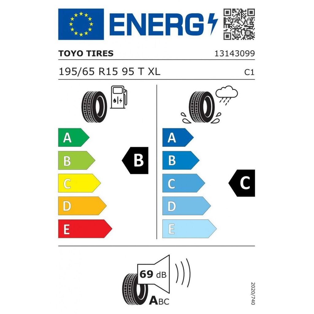 Automobilio padanga Toyo Tires NANOENERGY 3 195/65TR15 kaina ir informacija | Vasarinės padangos | pigu.lt