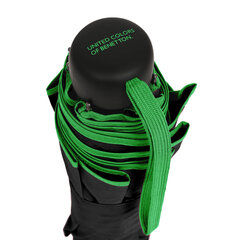 Sulankstomas skėtis Benetton (Ø 94 cm) S4307365, juodas kaina ir informacija | Moteriški skėčiai | pigu.lt