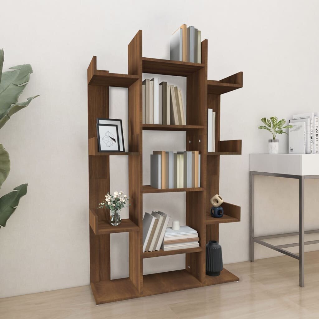 Spintelė knygoms, ruda ąžuolo, 86 x 25,5 x 140 cm, mediena kaina ir informacija | Lentynos | pigu.lt