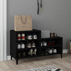 Spintelė batams, juodos spalvos, 102 x 36 x 60 cm, apdirbta mediena kaina ir informacija | Batų spintelės, lentynos ir suolai | pigu.lt