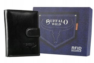 Мужской кошелек из натуральной кожи Buffalo Wild, черный цена и информация | Мужские кошельки | pigu.lt