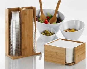 Bambukinis laikiklis servetėlėms, 13,5x13,5x10cm цена и информация | Кухонная утварь | pigu.lt